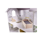 Casa de papusi gri cu mobila 60x24x70 cm
